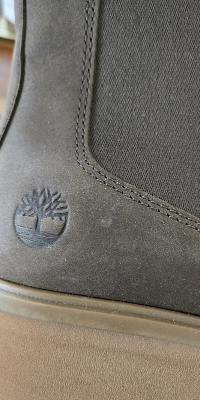 Timberland Brown Taupe Leather Platform Chelsea Boots 7 Like New - Picture 2 of 11